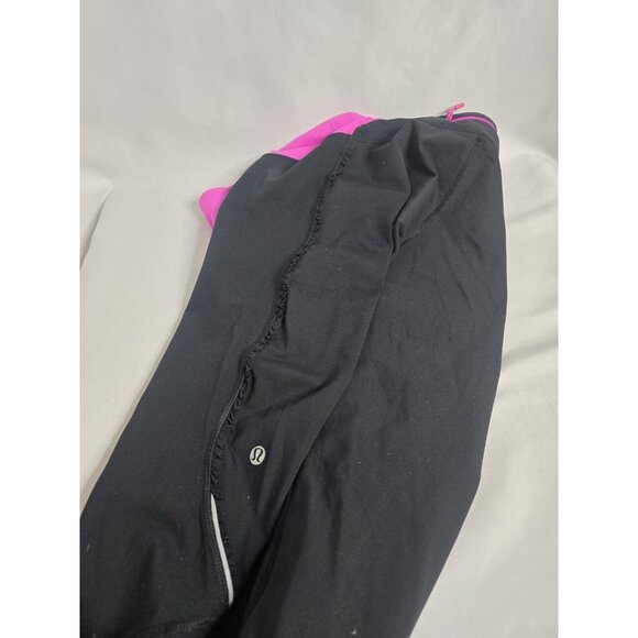 Lululemon Run: Fast And Free Crop Black / Pow Pink Size 10- 2012 Style - Picture 6 of 9
